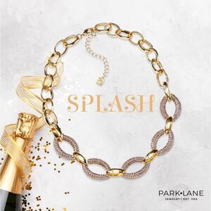 Park Lane Splash Necklace Gold with Lavender Crystals.